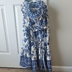 SHEIN Blue and White Kids Matching Set